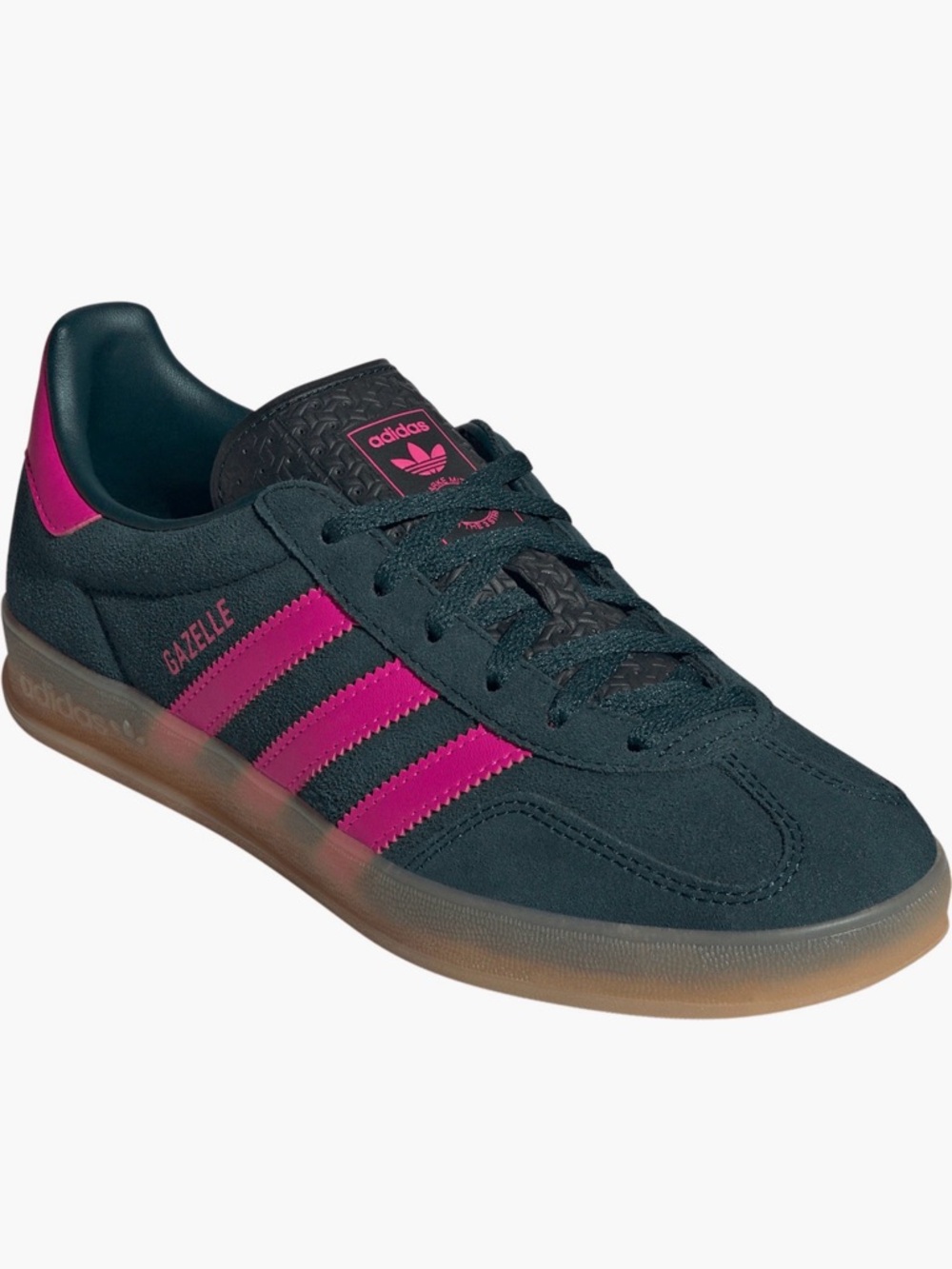 adidas Gazelle Women’s Sneakers in Aurora Ivy / Shock Pink / Gum size 10.5